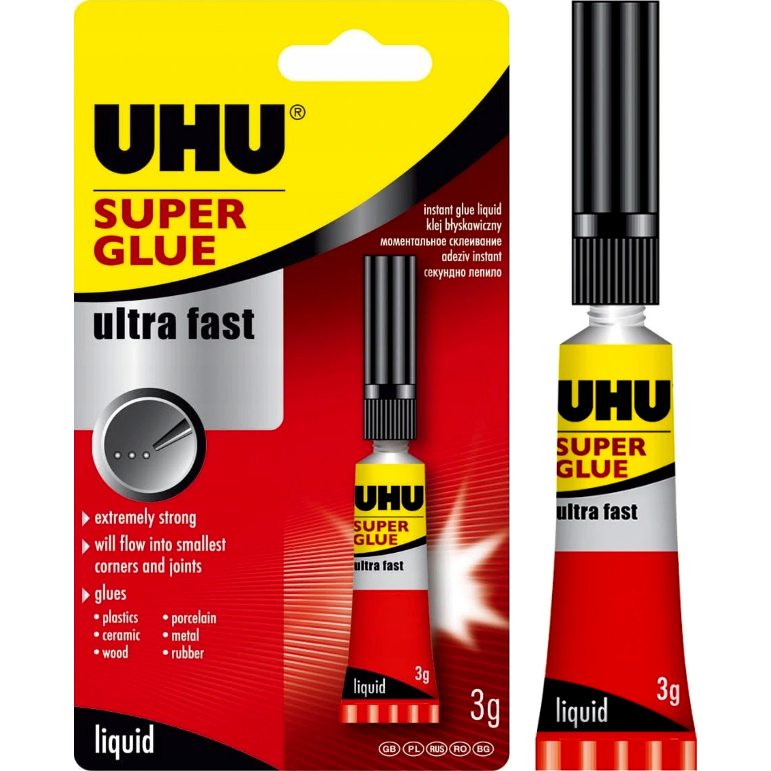 

Klej szybkoschnący mocny Uhu Glue Jumbo 3g