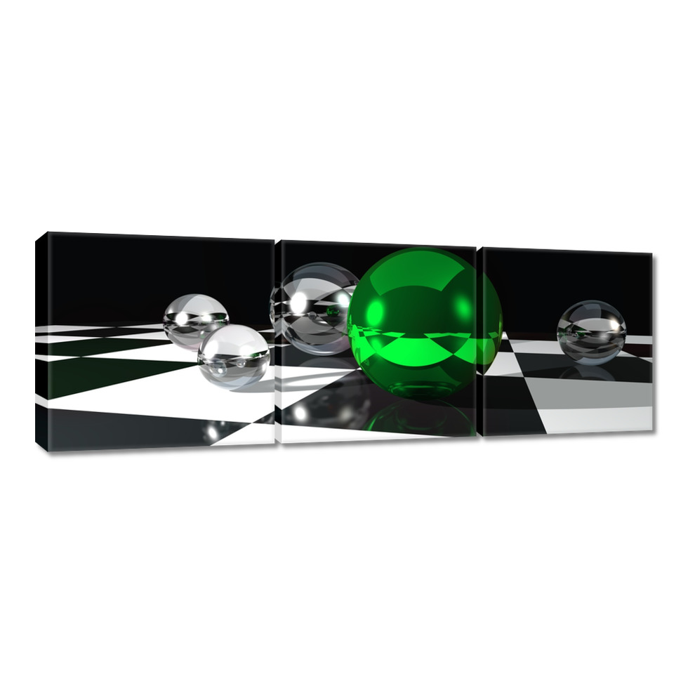 

Obrazy 120x40 Zielona kula Szachownica