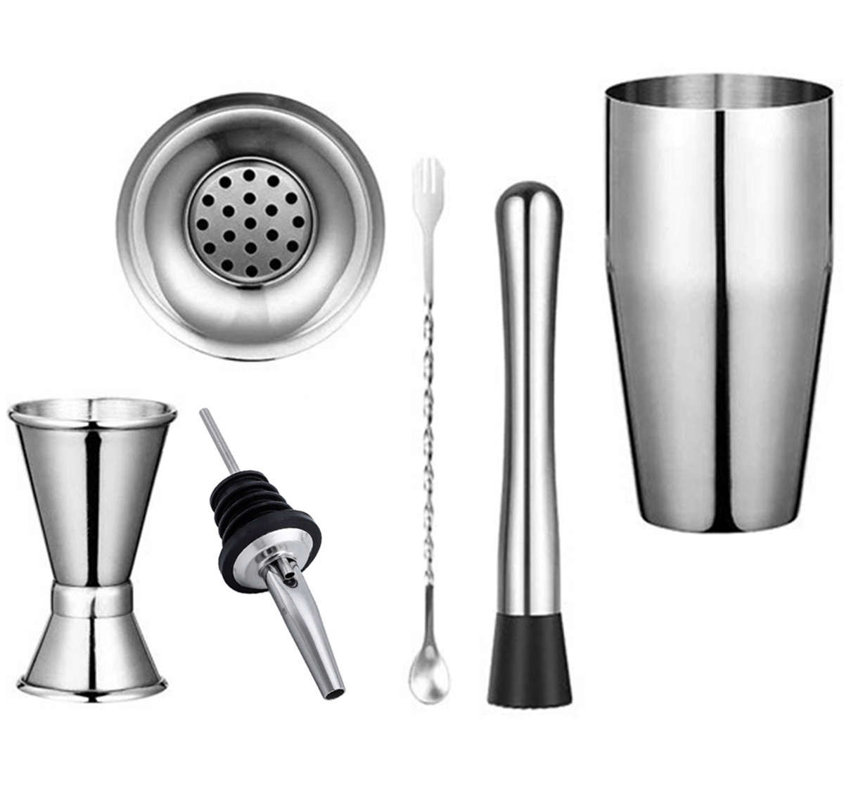 ZESTAW BARMAŃSKI SHAKER DO DRINKÓW 750ML STALOWY BARMAN 6 ELEMENTÓW AG818 Kod producenta APT_AG818
