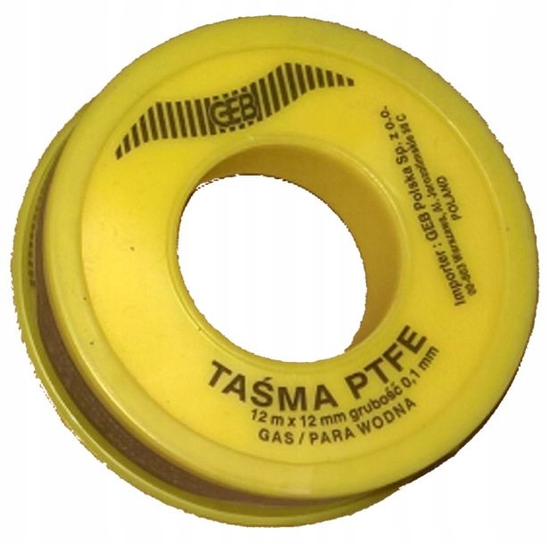 

Taśma teflonowa gaz 0,1mm x 12mm x 12m
