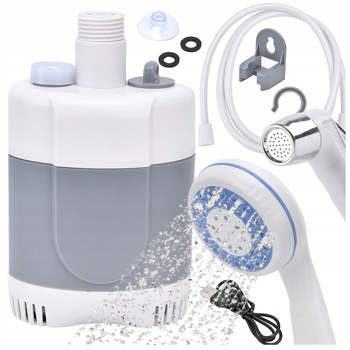 Turistická sprcha Elektrická kempingová pumpa na Akumulátor 2 sluchátka
