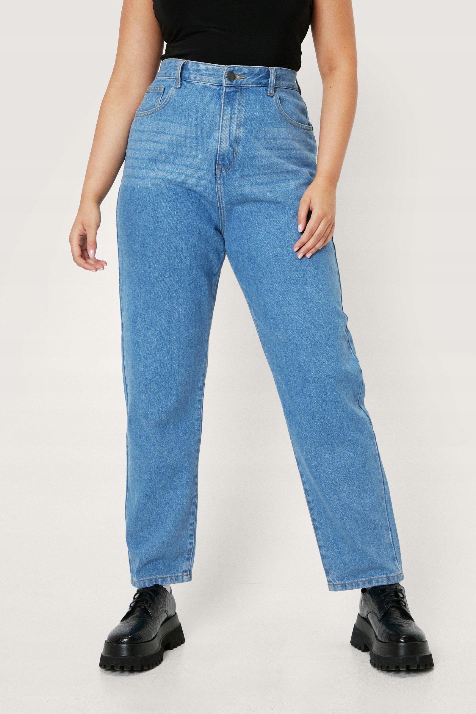 NASTY GAL SPODNIE TYPU MOM JEANS NIEBIESKIE 56 8BH Rozmiar 56
