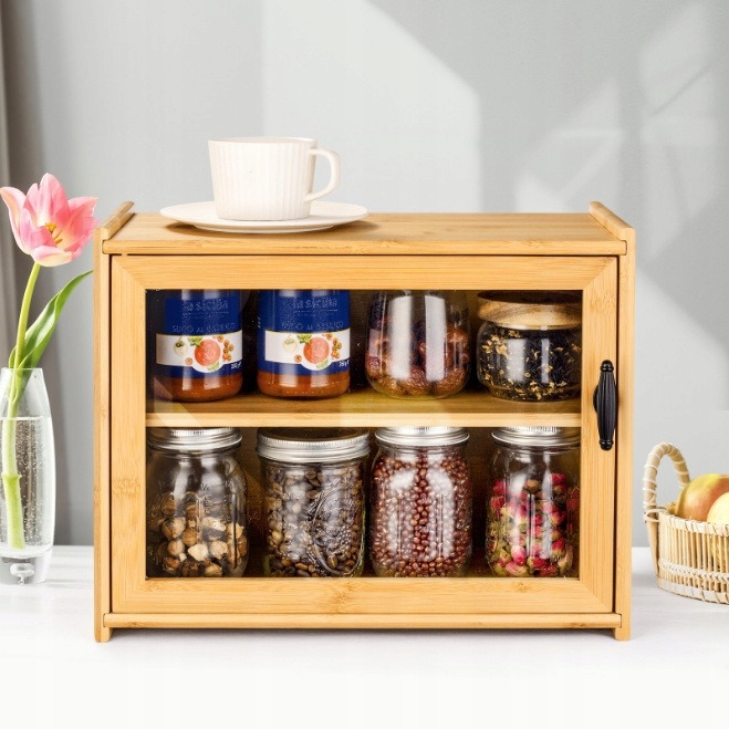 CHLEBAK DREWNIANY POJEMNIK NA CHLEB PIECZYWO DUŻY 37x29x20 CM BAMBUSOWY Linia TODOMI