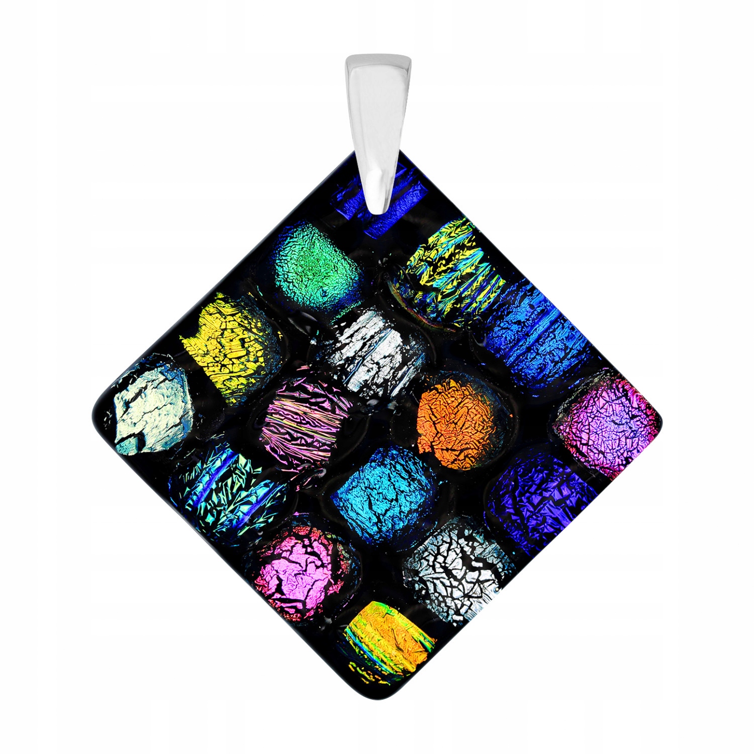 Dámský vícebarevný přívěsek Harf sklo murano