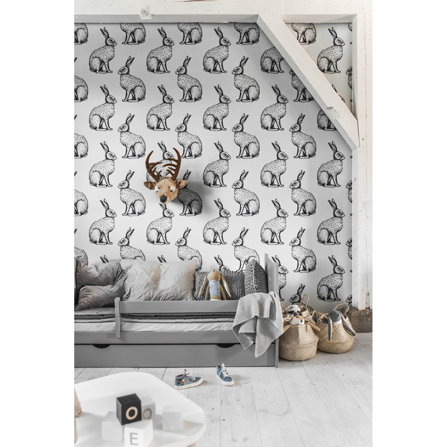 

Samoprzylepna fototapeta Szare zające 250x104 cm