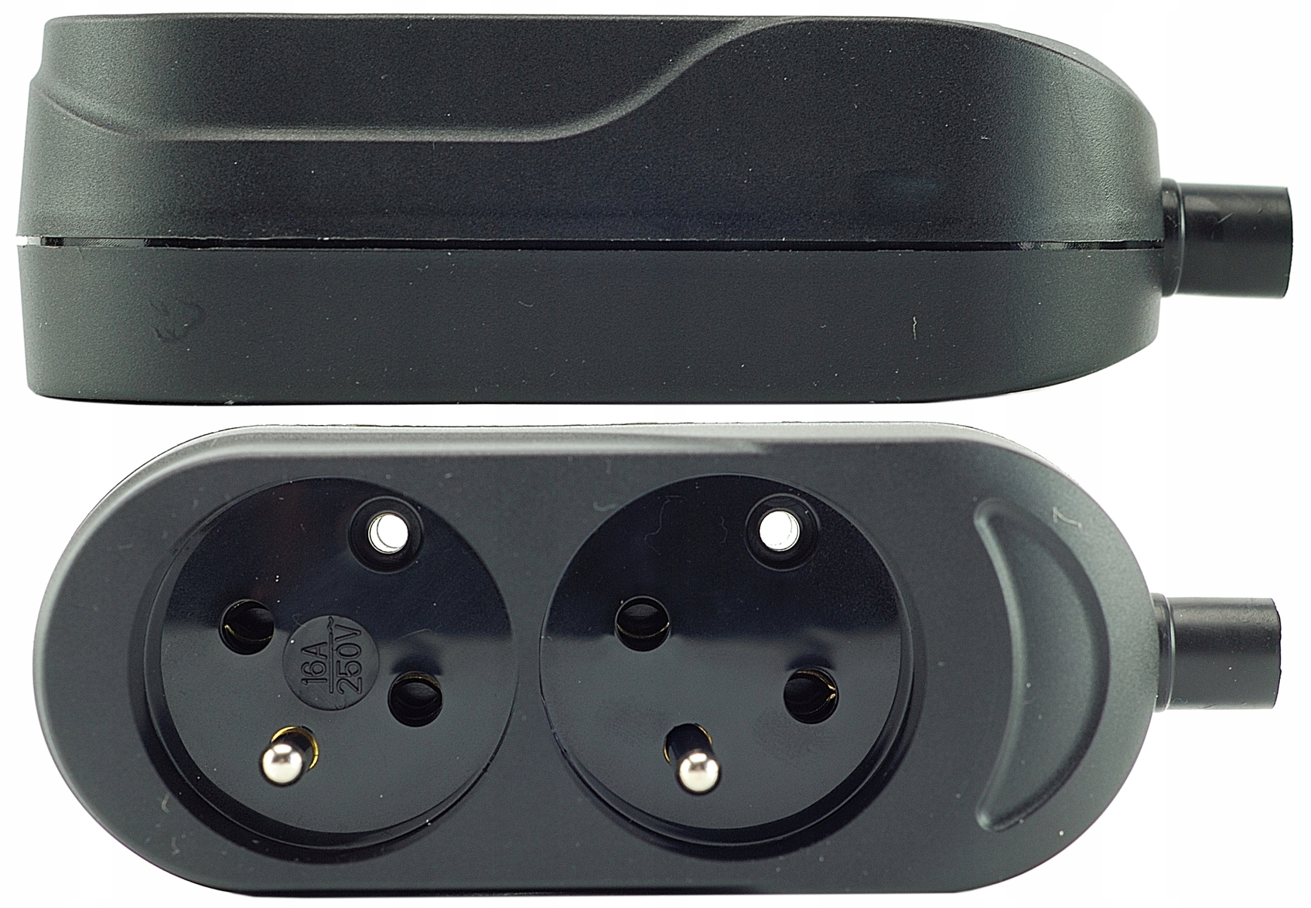 

czarne gniazdo podwójne listwa na kabel loft retro