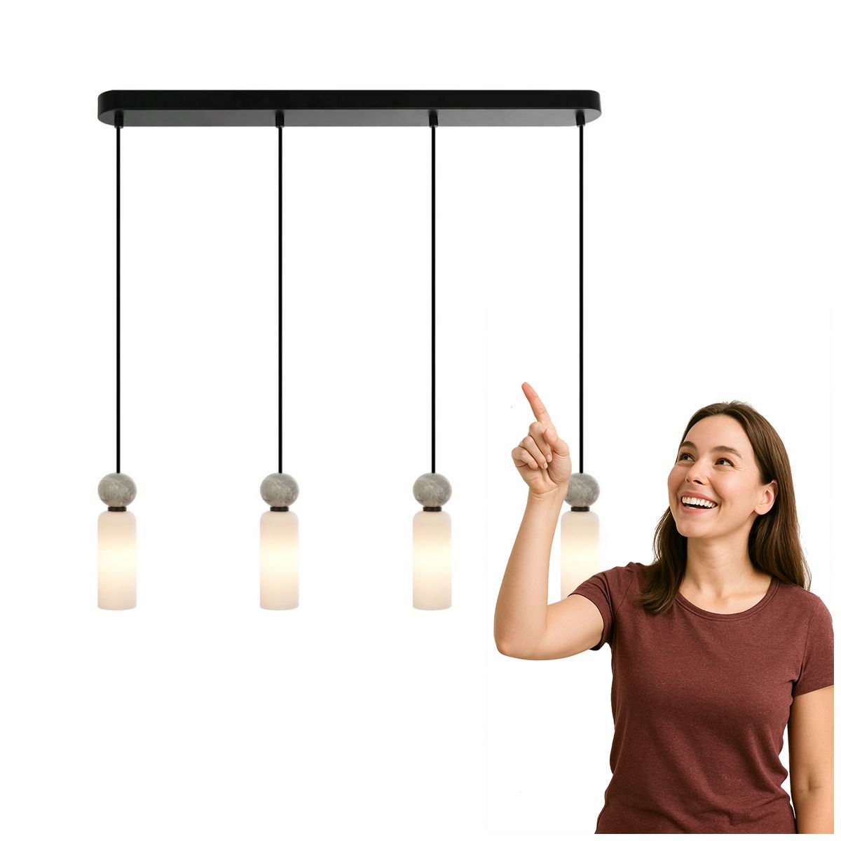 Závěsná lampa Santos PND-95331-4-BK Italux