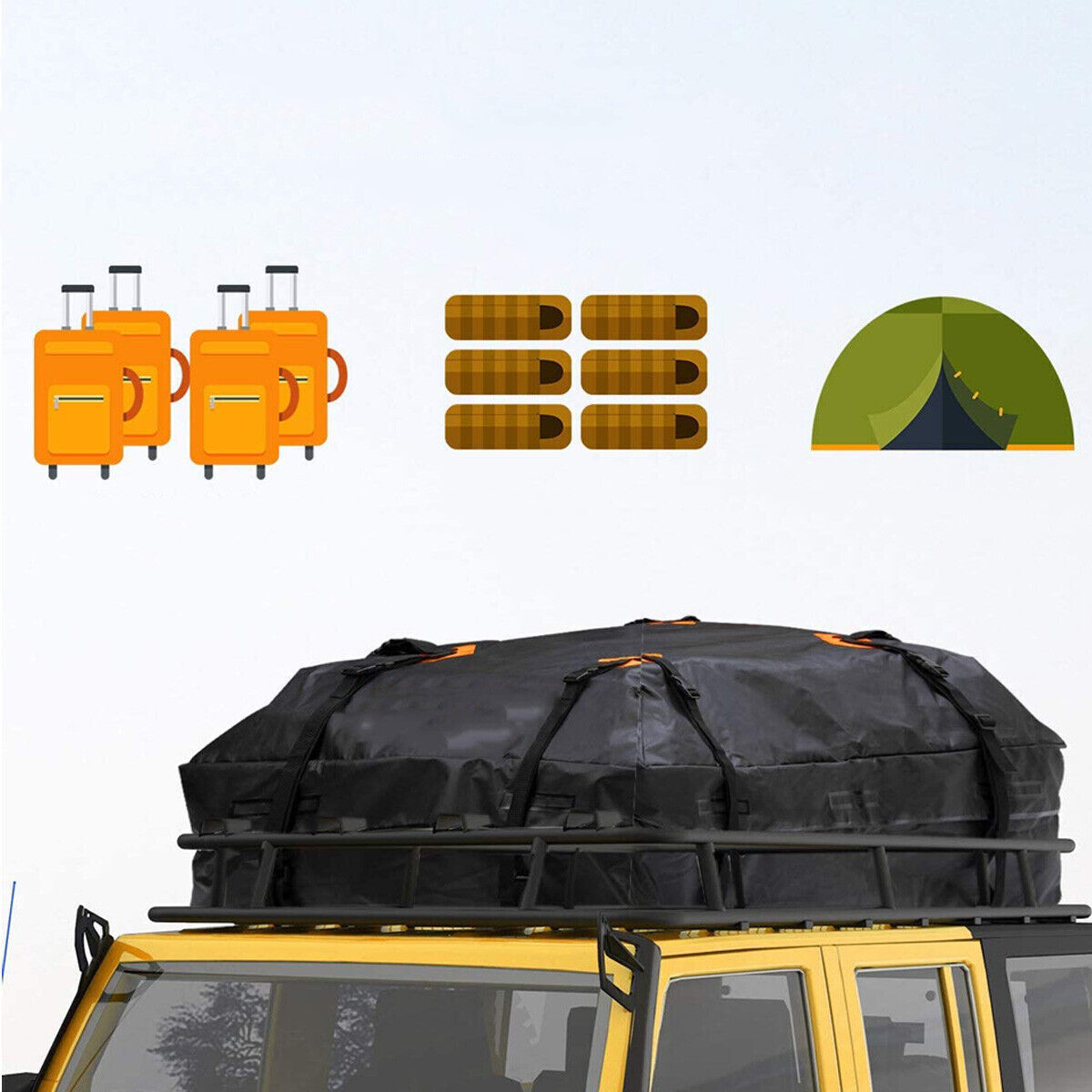 BAGAŻNIK DACHOWY DO SAMOCHODU, 425L, WODOSZCZELNA TORBA BAGAŻOWA NA DACH Producent inny