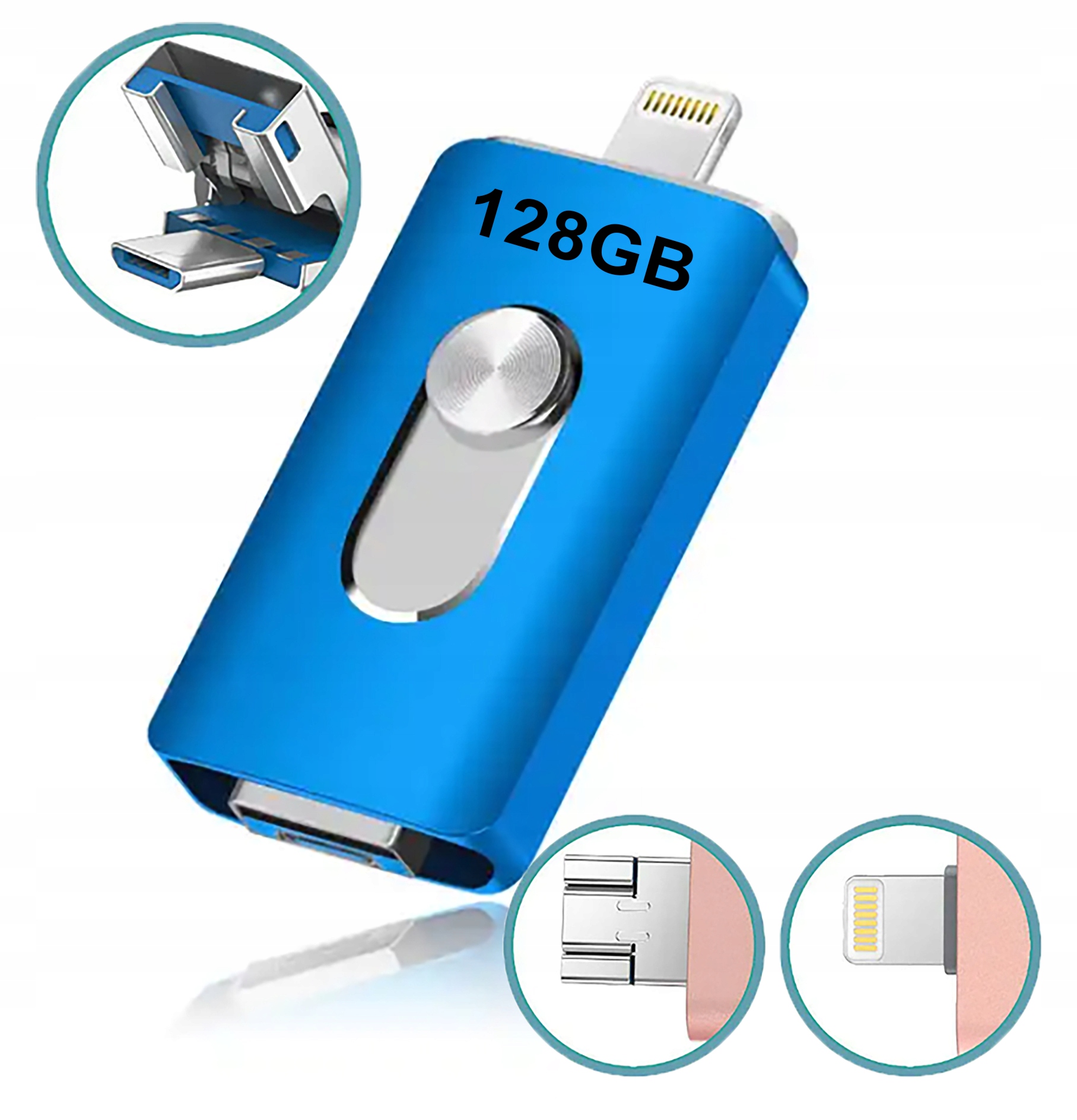 Pendrive 128GB USB 3w1 iPhone, Android, Windows