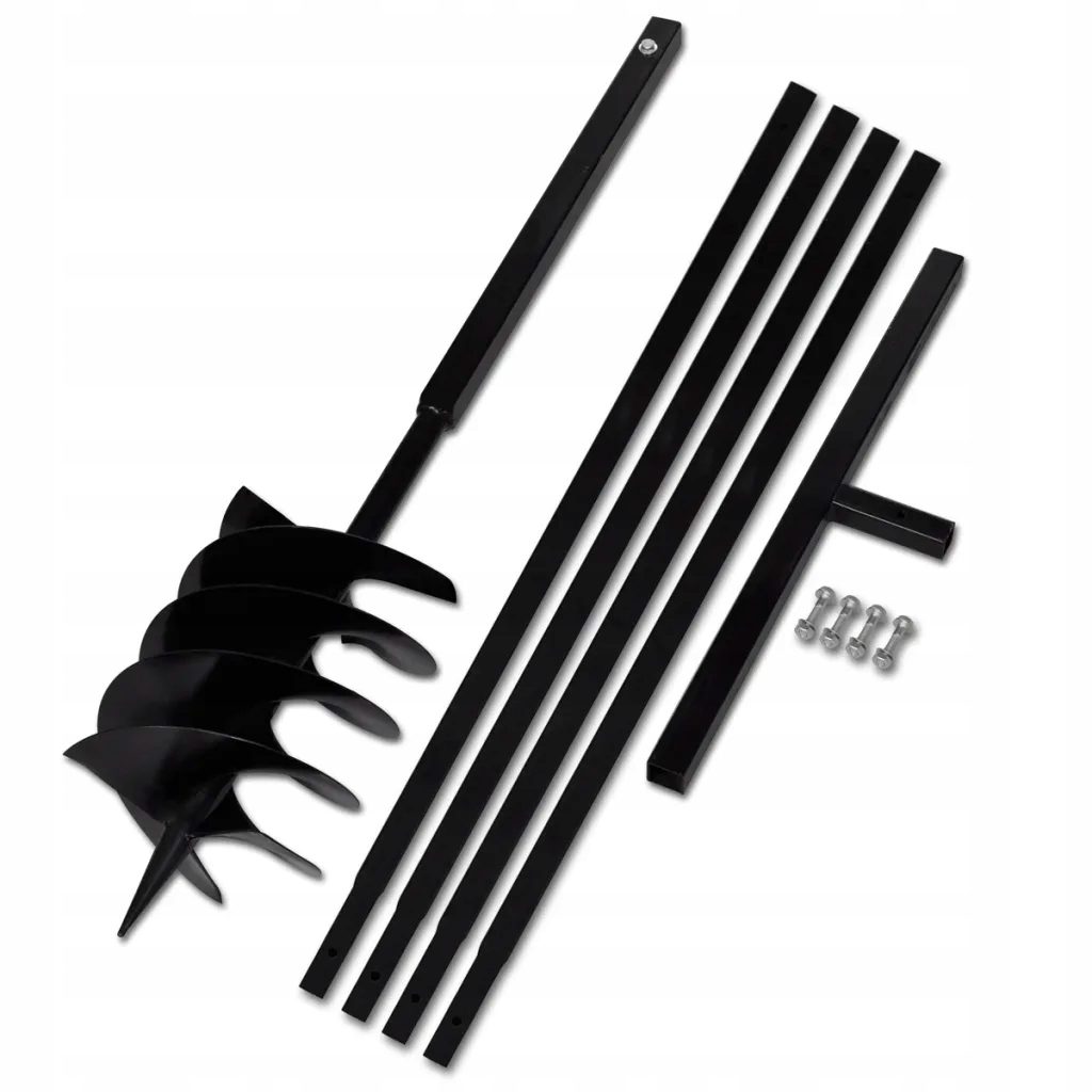 Świder glebowy z uchwytem 200 mm przedłużany 5 m stal