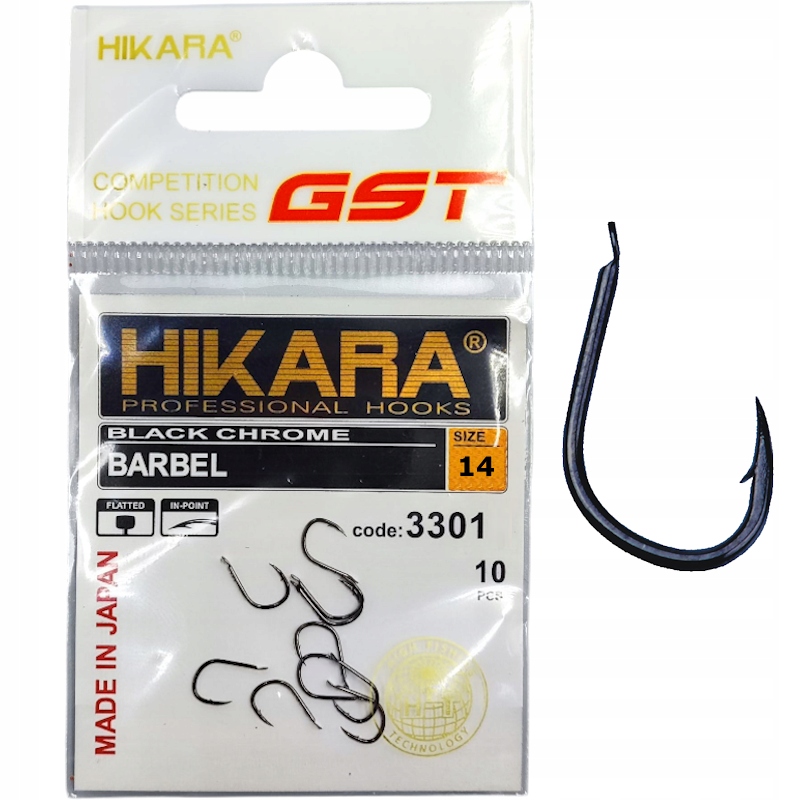 Haczyki Traper Gst Hikara Barbel Black Nr 14 10szt Na Duże Ryby Mocne Ostre
