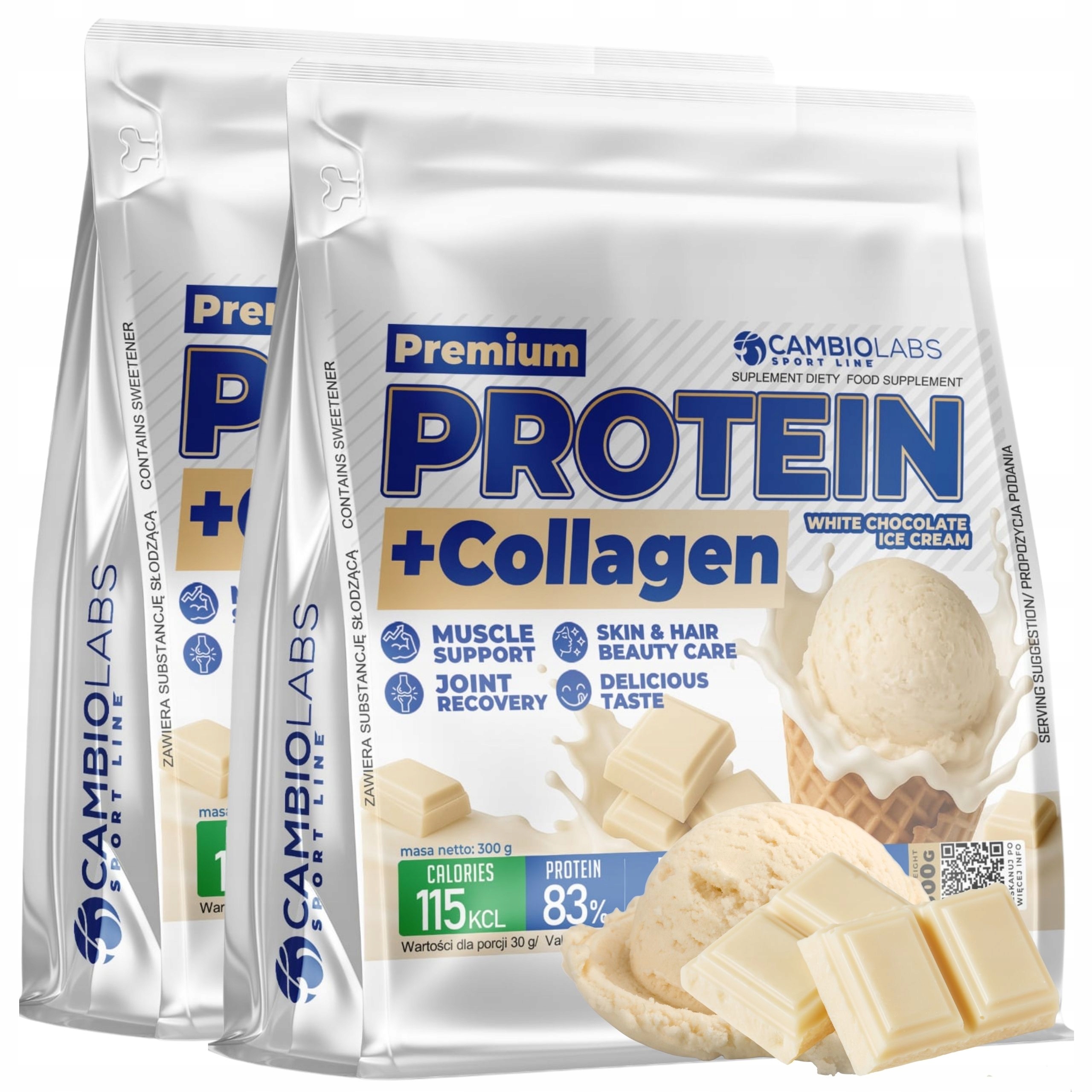 Protein pro ženy s kolagenem Kolagen protein Wpc Bílá Čokoláda 2 x 300 g