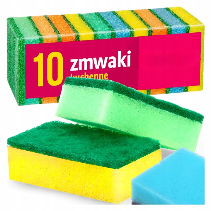 Zmywak Kuchenny Gąbka Zmywaki Do Mycia Naczyń Myjka Zestaw 10 szt Pl