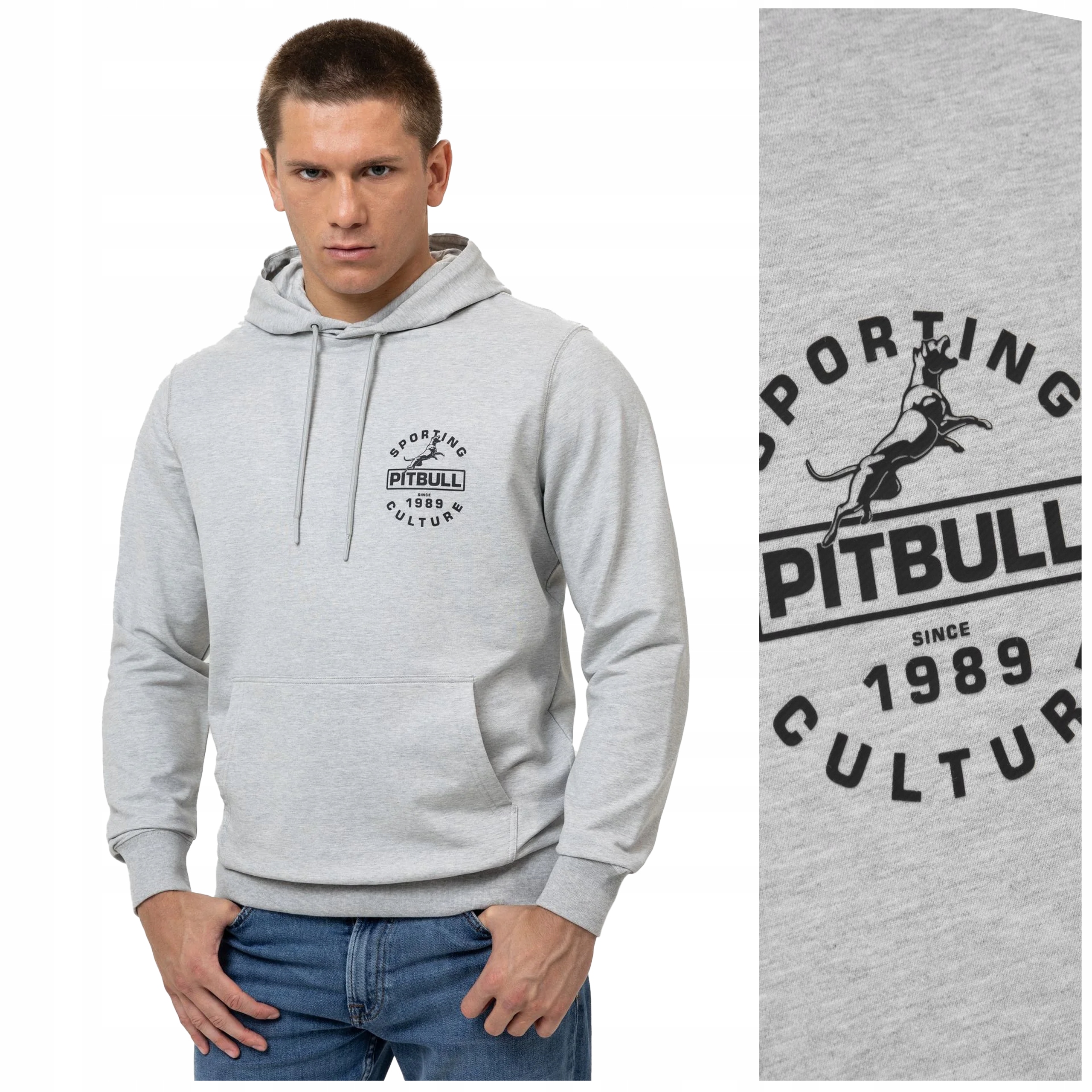 Pánská mikina s kapucí Pit Bull "physical Culture" vel. 3XL, šedá
