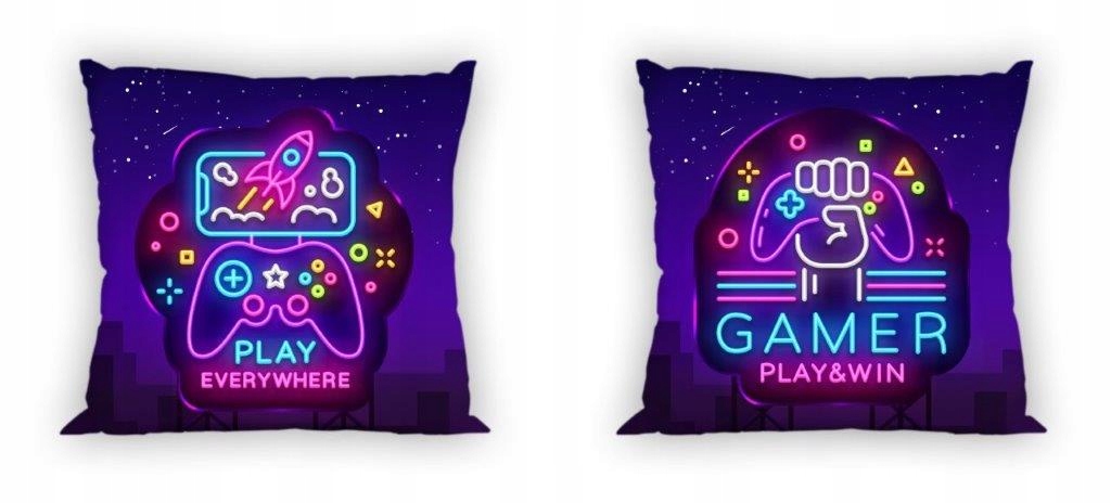 

Poszewka bawełniana Neon 40x40 cm Gracz Gra Pad