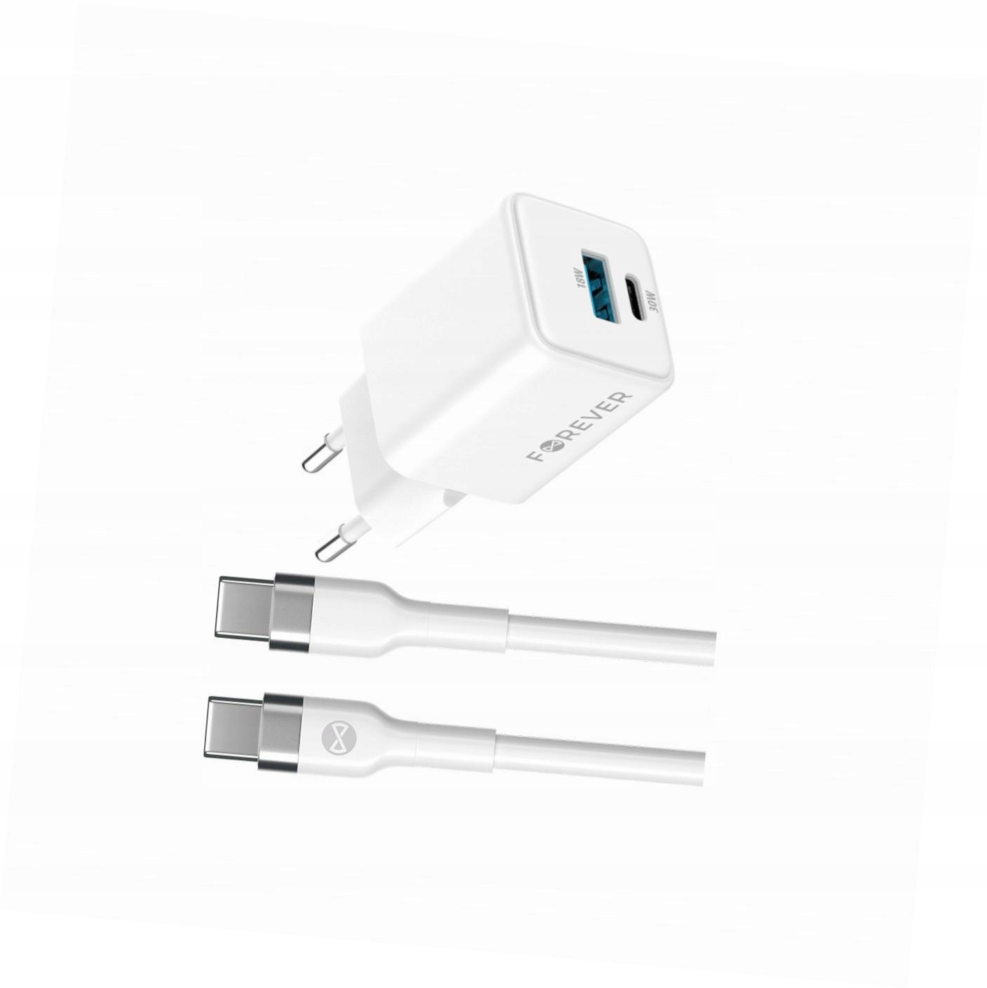 Szybka ładowarka GaN 30W Usb i Usb-c z kablem do Samsung Galaxy A20