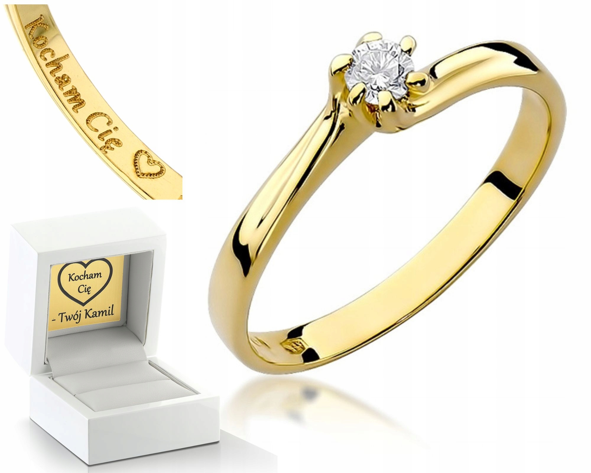 Zlatý Prstýnek S Briliantem 0,10 Ct