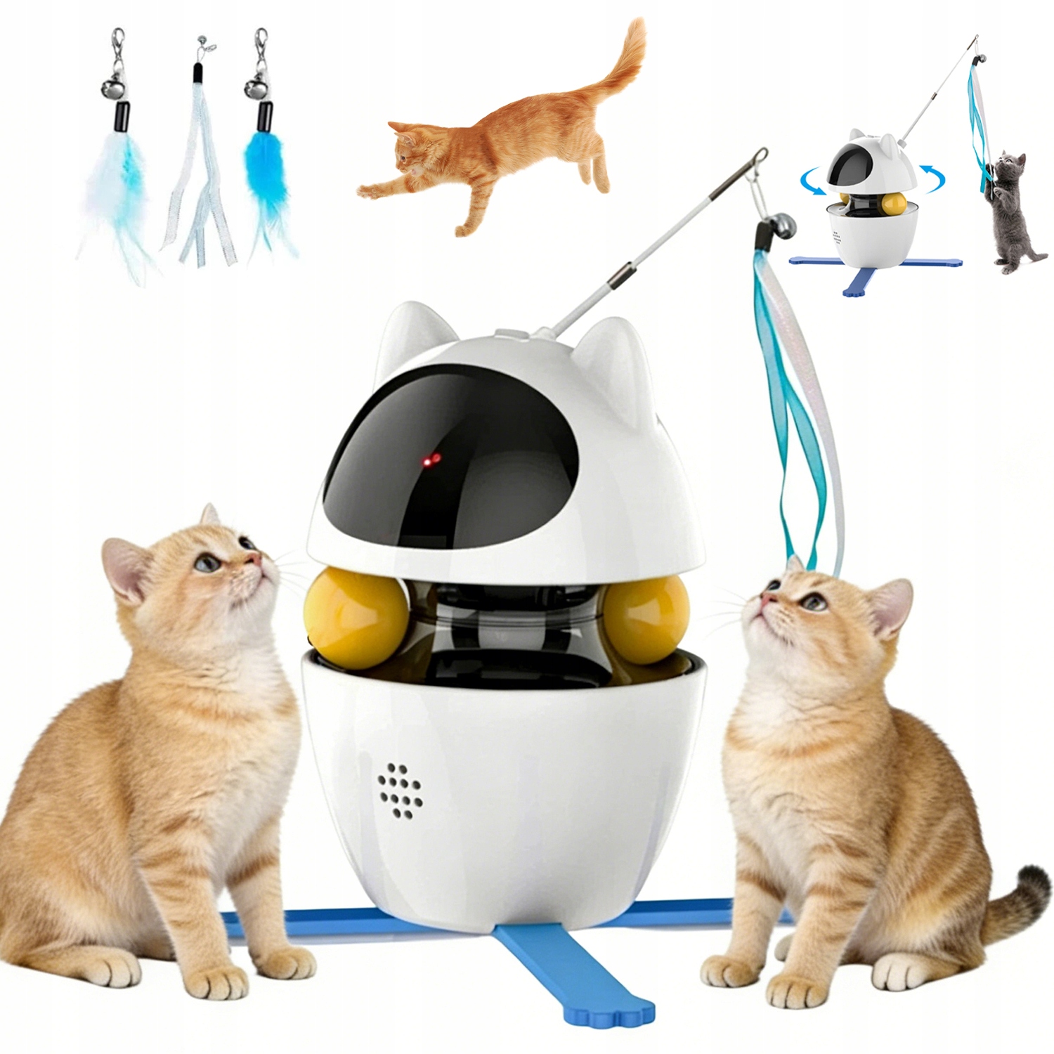 Levně Elektrická Interaktivní Laserová Hračka Pro Kočky Se 3 Rychlostmi, Bílá