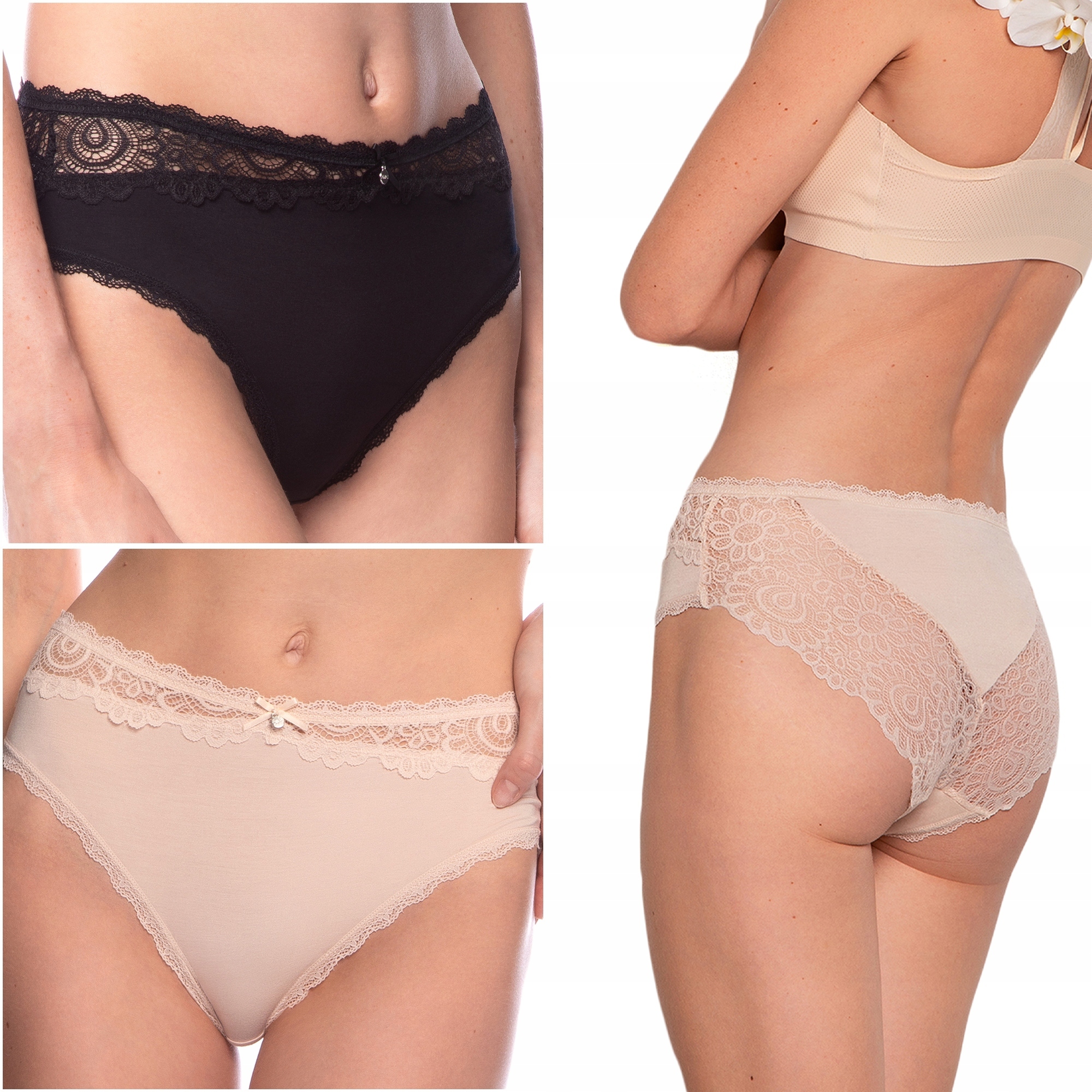 Lama 1563BI kalhotky dámské krajkové kalhotky z modalu Bikini 2-PAK XXL