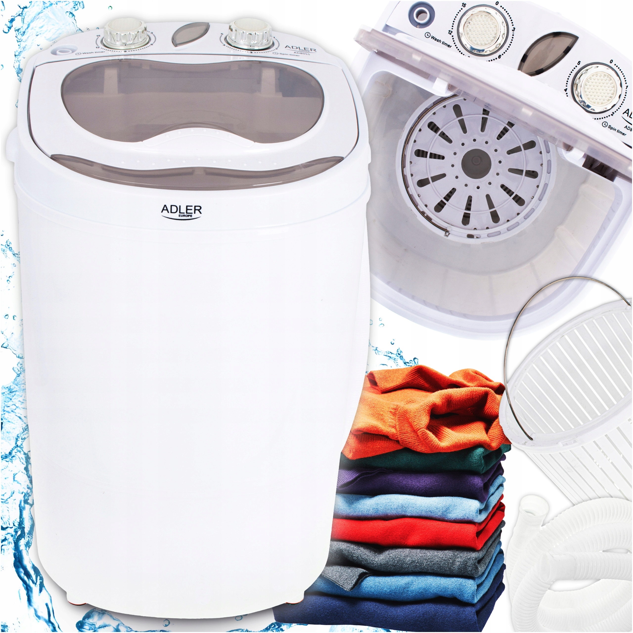 Pralka Wirnikowa z Wirówką Frania Turystyczna Wirówka Domowa Adler Ad 8055