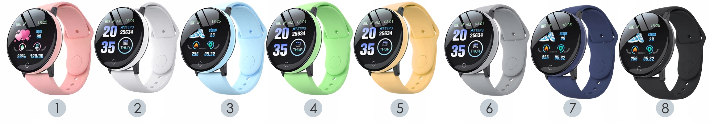 SMARTWATCH ZEGAREK OPASKA SPORTOWA 119 RÓŻOWA Kolor różowy