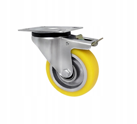 Otočné hliníkovo-polyuretanové kolo, brzda 100