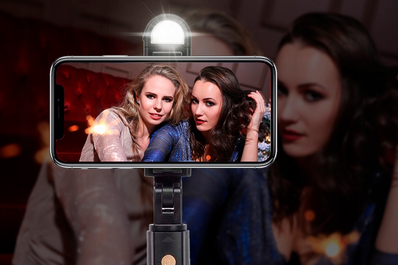 KIJ SELFIE STATYW NA TELEFON SMARTFON Uchwyt 6W1 Z WBUDOWANĄ LAMPKĄ LED Obsługiwane systemy operacyjne Android iOS