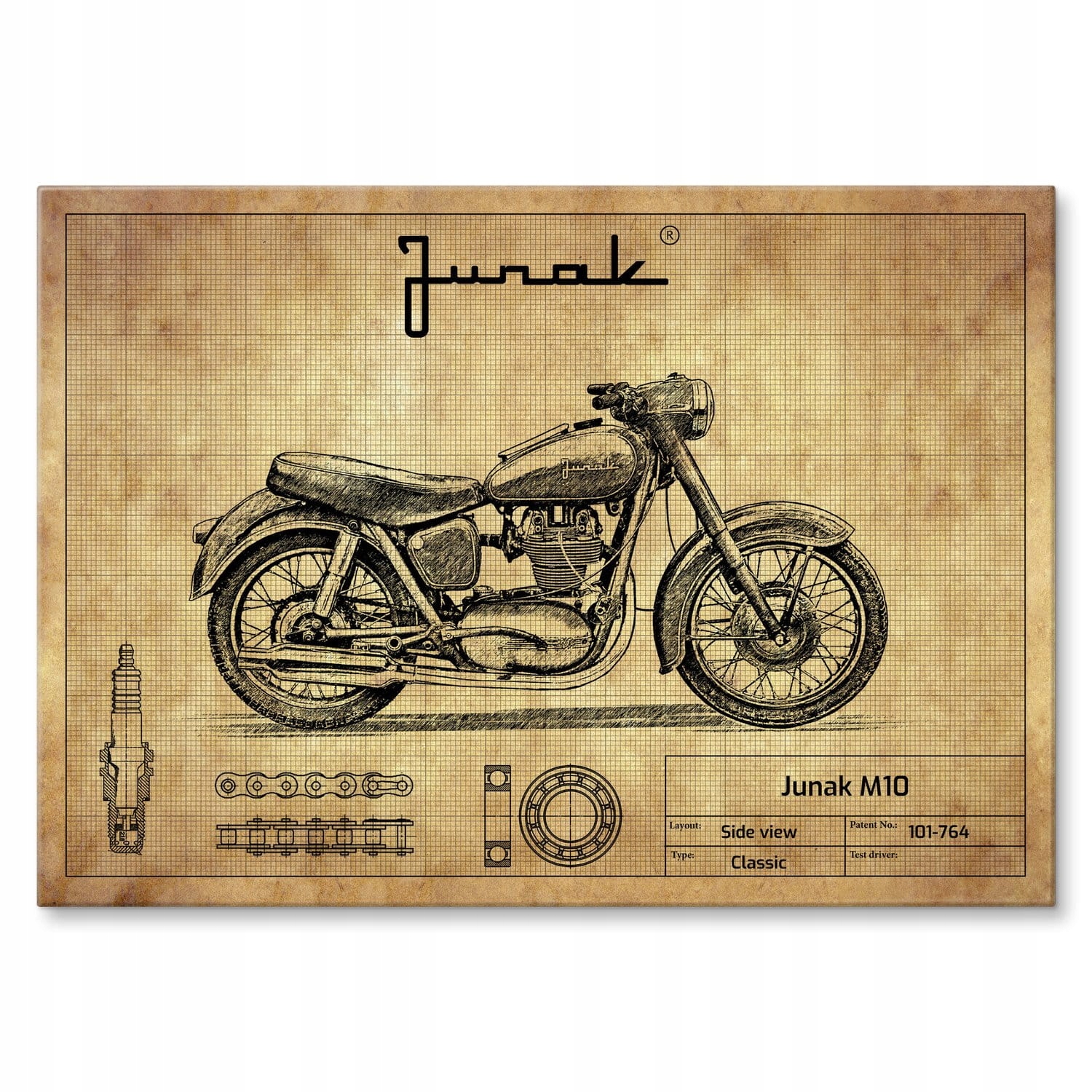 Plechová Ozdoba Motor Velký Dárek Poster