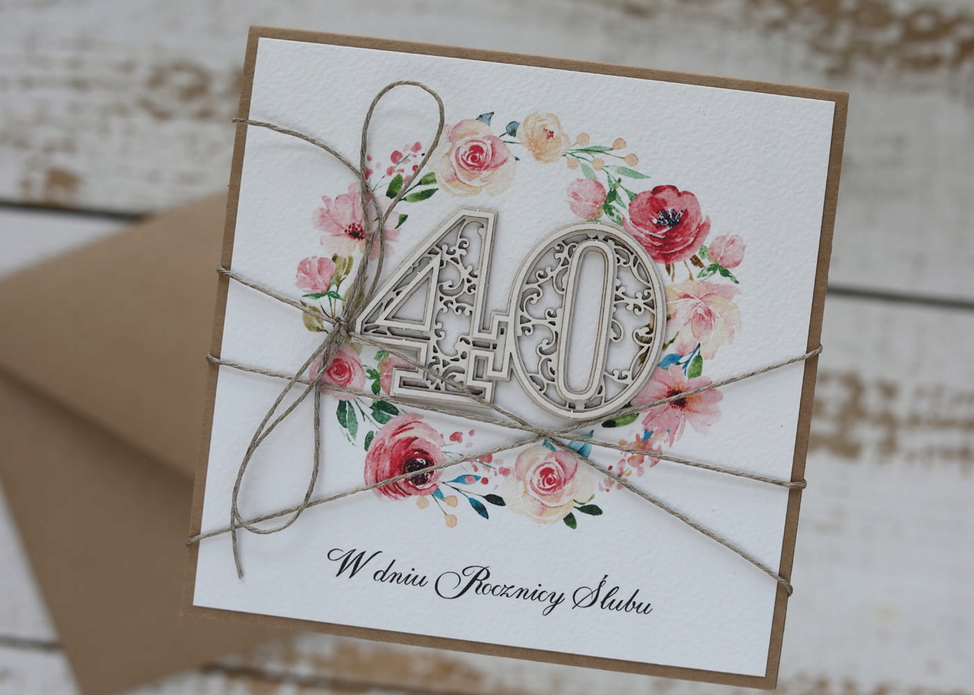 Rustikální přání k 40. výročí svatby čtyřicáté výročí