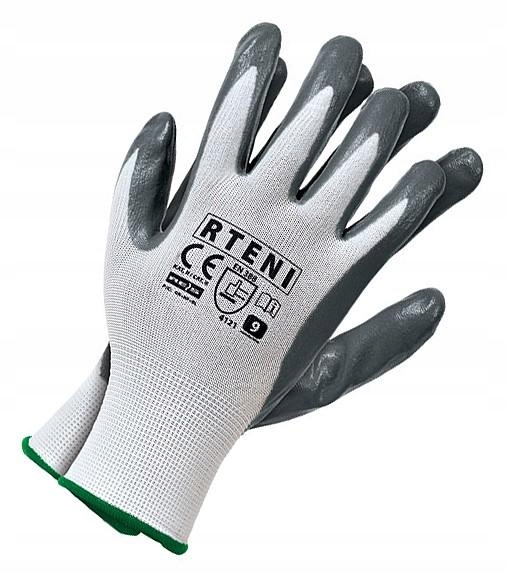 Rękawice RTENI Powlekane Nitrylem rozmiar 10