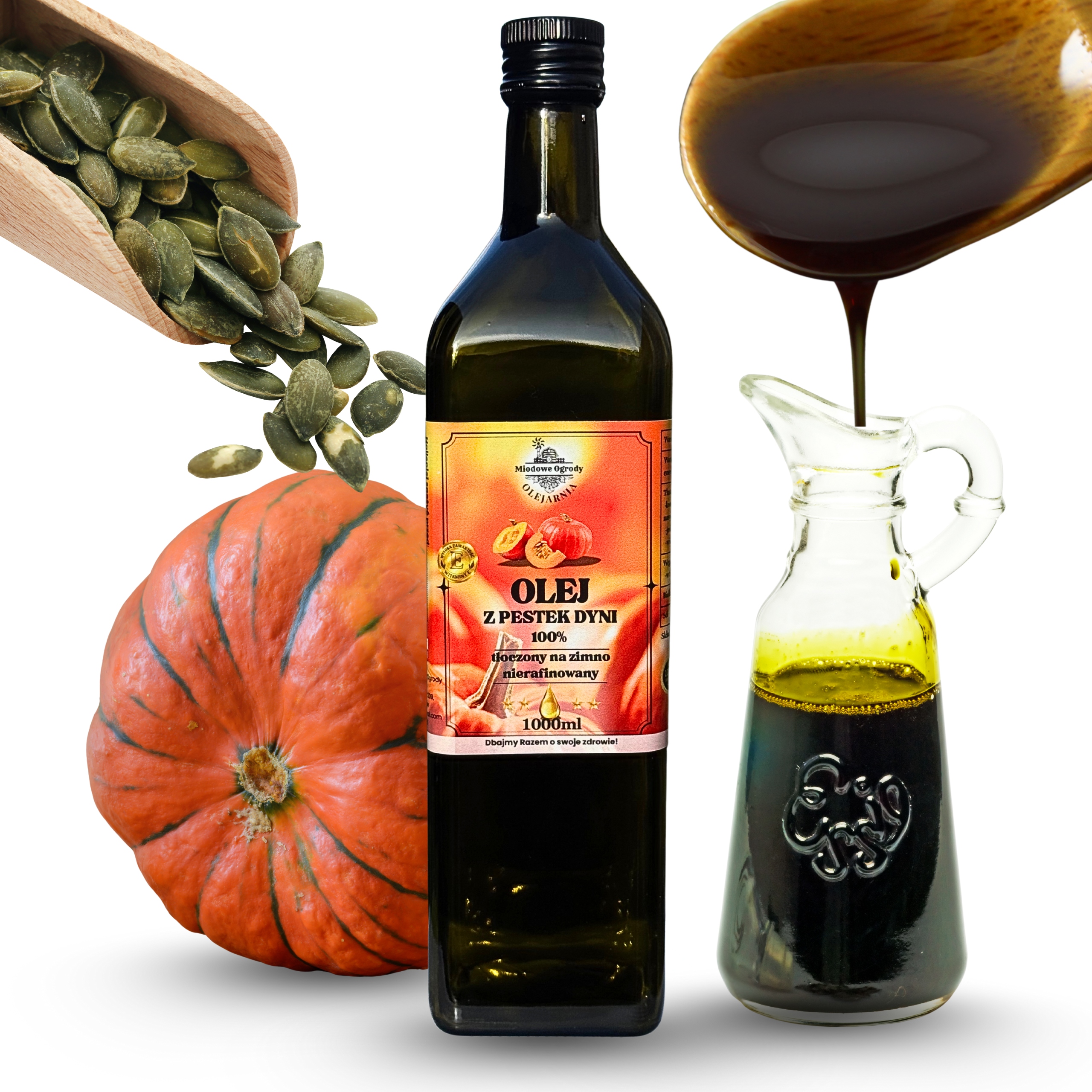 Levně Dýňový olej lisovaný za studena 1000 ml přírodní, nerafinovaný