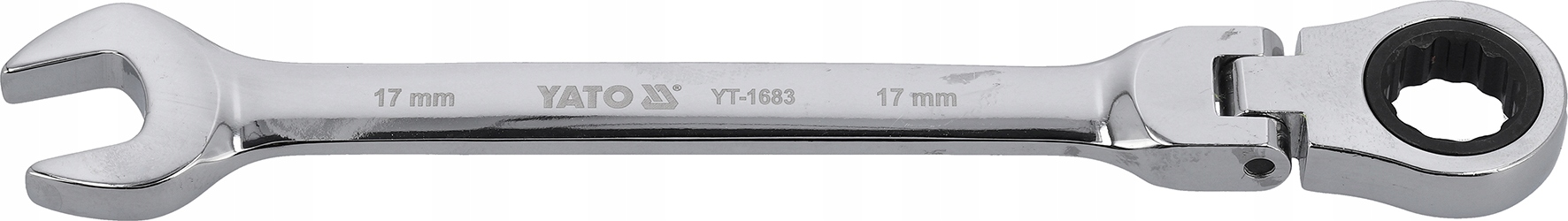 Klucz płasko-oczkowy z grzechotką i przegubem 17 mm CrV Yato YT-1683