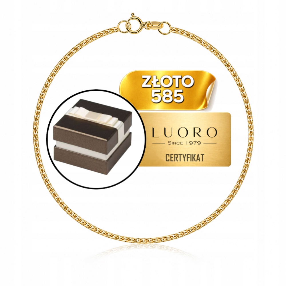 Náramek Zlatý 585 14K Vazba Lisio Ocas Jemný 18 CM Elegantní