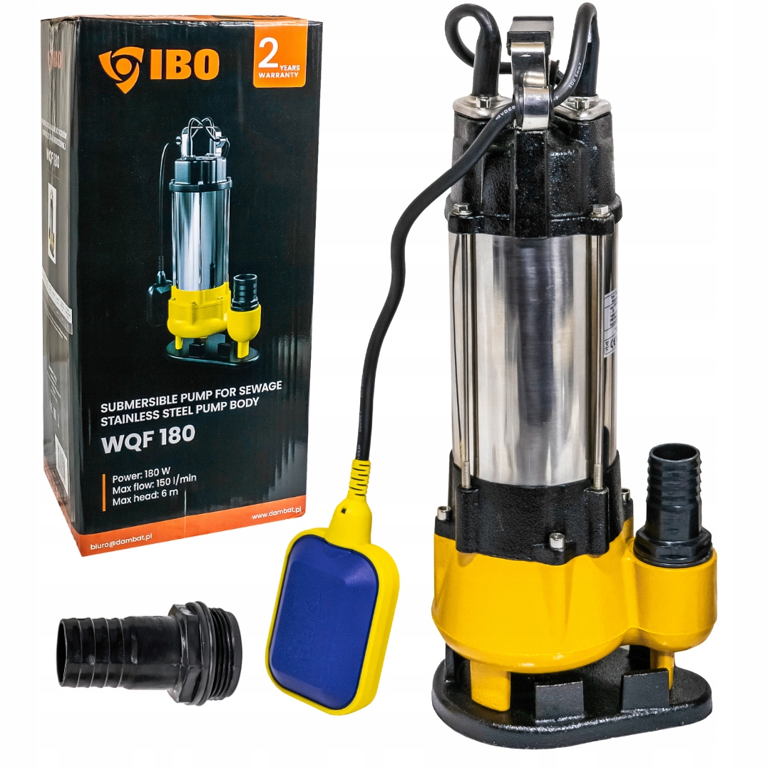 Pompa Zatapialna Do Wody Brudnej Czystej Ścieków Wqf 180 230V Z Pływakiem