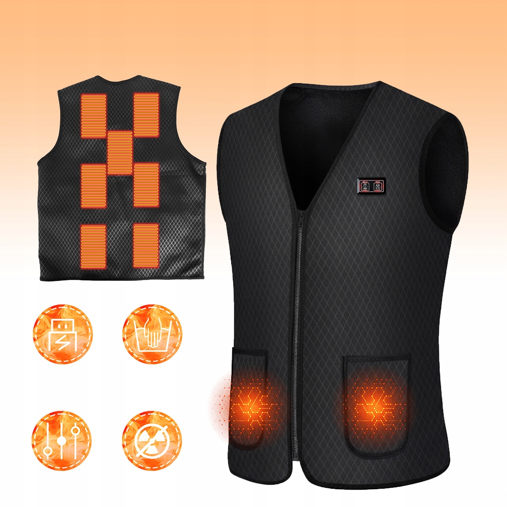 Vyhřívaná Vesta Bez Rukávů Zimní Bunda Unisex