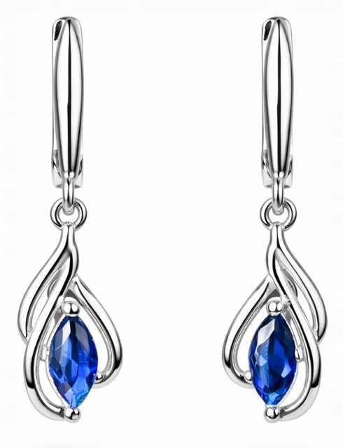 Dlouhé závěsné stříbrné náušnice se slzami stříbro o ryzosti 925 anglické