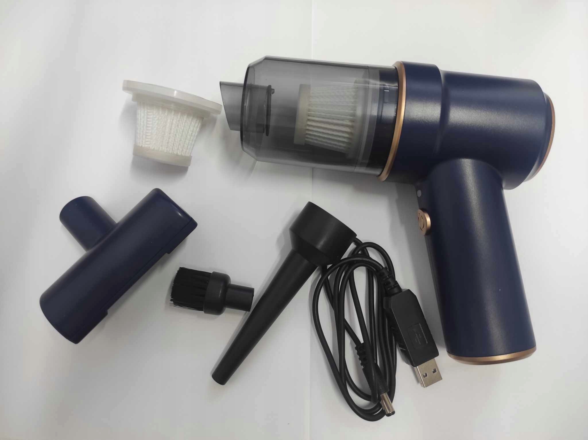 Odkurzacz ręczny z mocą ssania 9000PA, moc 120 W, z lampką LED