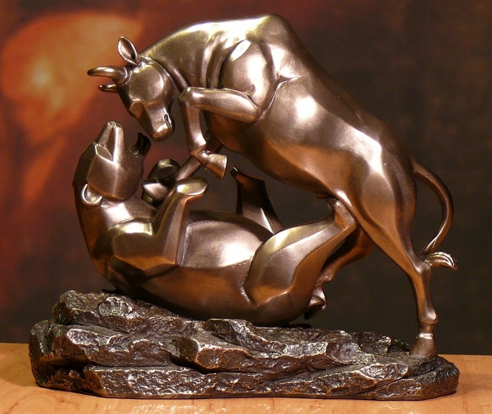 FIGURKA BYK I NIEDŹWIEDŹ SYMBOL GIEŁDY na PREZENT Wysokość produktu 16 cm