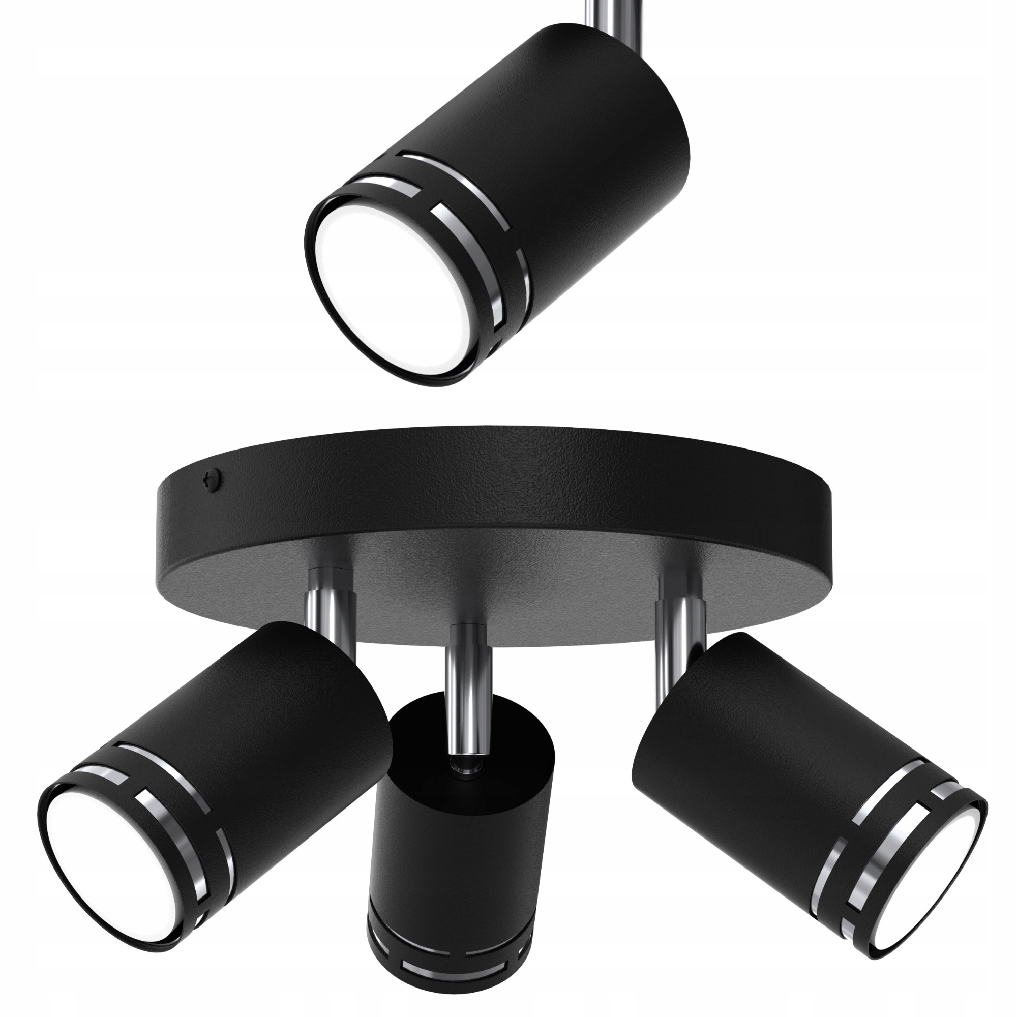 Stropní Svítidlo Stropní Černý Chrom Pohyblivý Led GU10 Spot Reflektor Polská Lampa