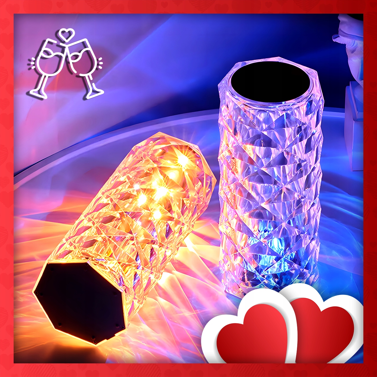 LAMPKA BIURKOWA LED KRYSZTAŁOWA DIAMENTOWA RGB DOTYKOWA + PILOT USB Marka inna