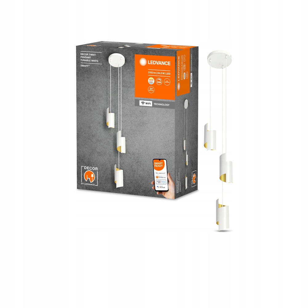 Závesná stropná Led lampa 24.5W 1500lm Cct biela Smart+ WiFi Twist