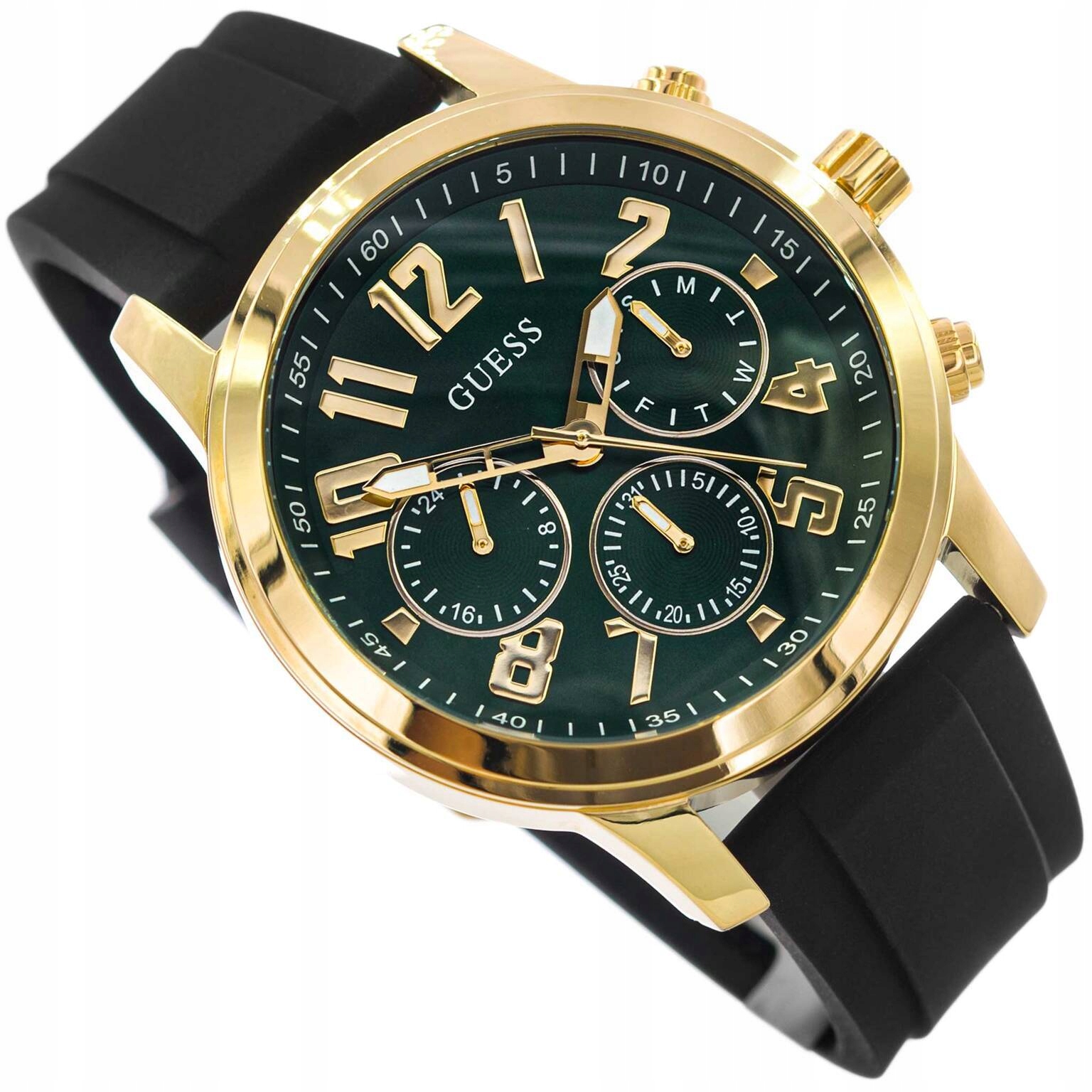 Pánské Hodinky Guess GW0708G2 Parker Černé Na Řemínku Datumovka Neobrite 50 M