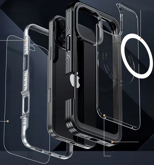 Etui PANCERNE FULL PROTECT 360° do MAGSAFE OBUDOWA do APPLE IPHONE 16 PRO Kolor czarny