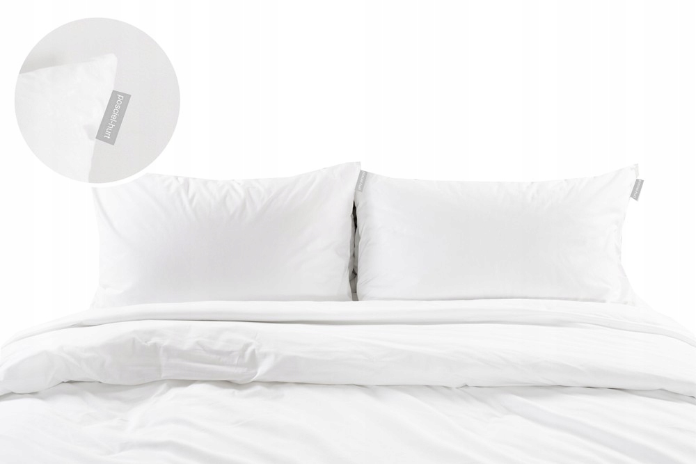 Pościel Hotelowa Biała 200x220 2 x 70x80 zamek 150g/m2 100% bawełna