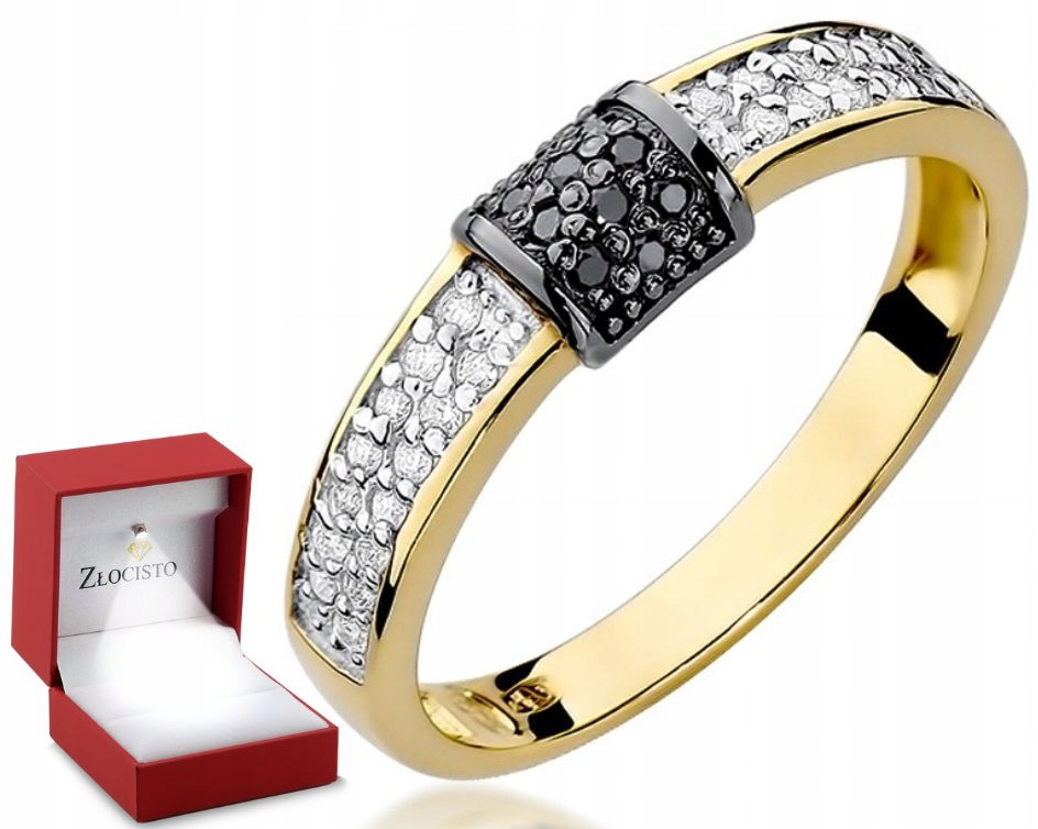 Prstýnek Černé Diamanty 585