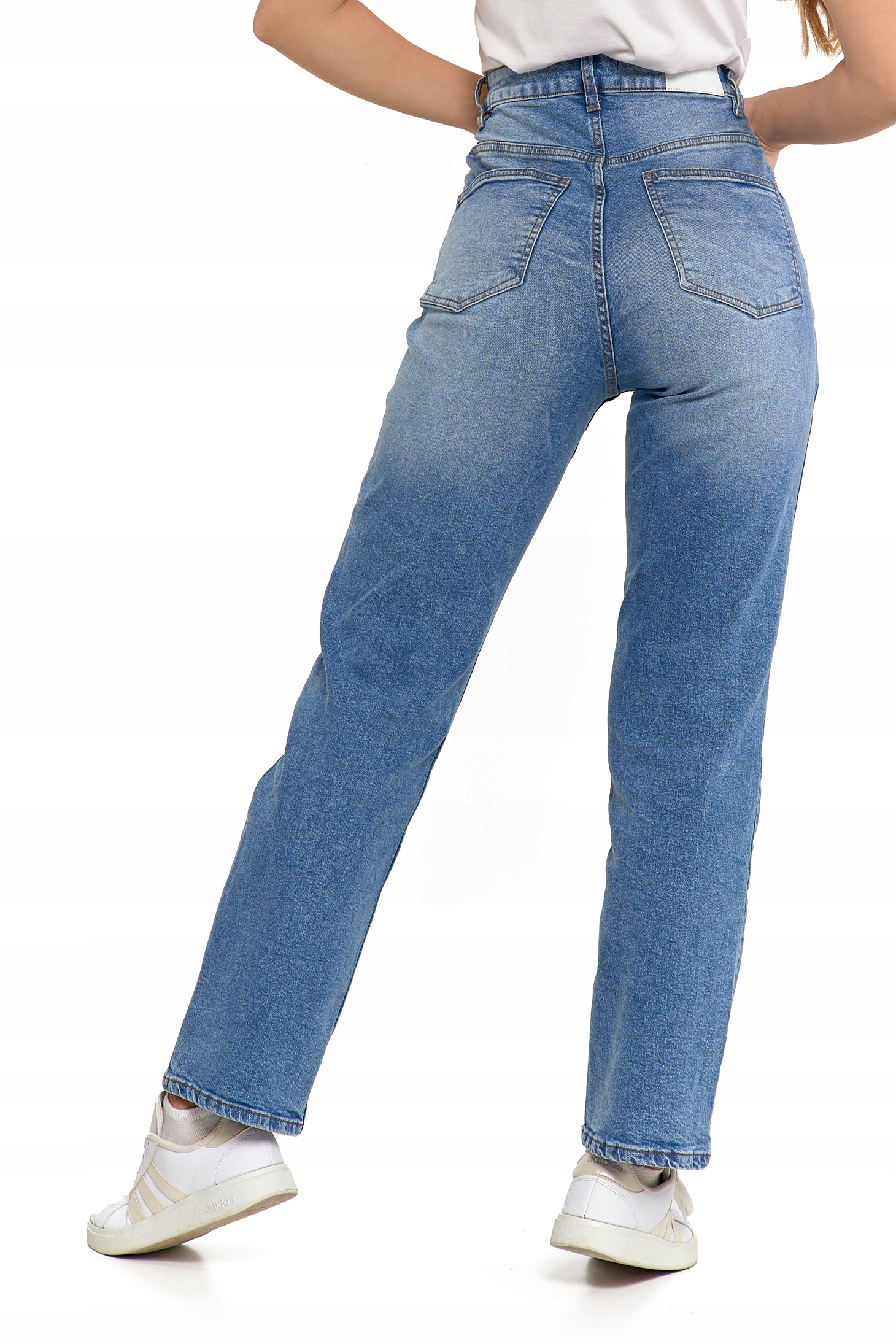 SPODNIE JEANSOWE DAMSKIE JEANSY Z PROSTYMI NOGAWKAMI MORAJ PLUS SIZE XXL Długość nogawki długa