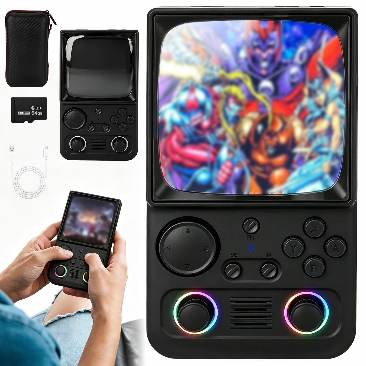 Przenośna Konsola Do Gier R36TMAX Ips 4 Cale 64GB Retro Dziecko