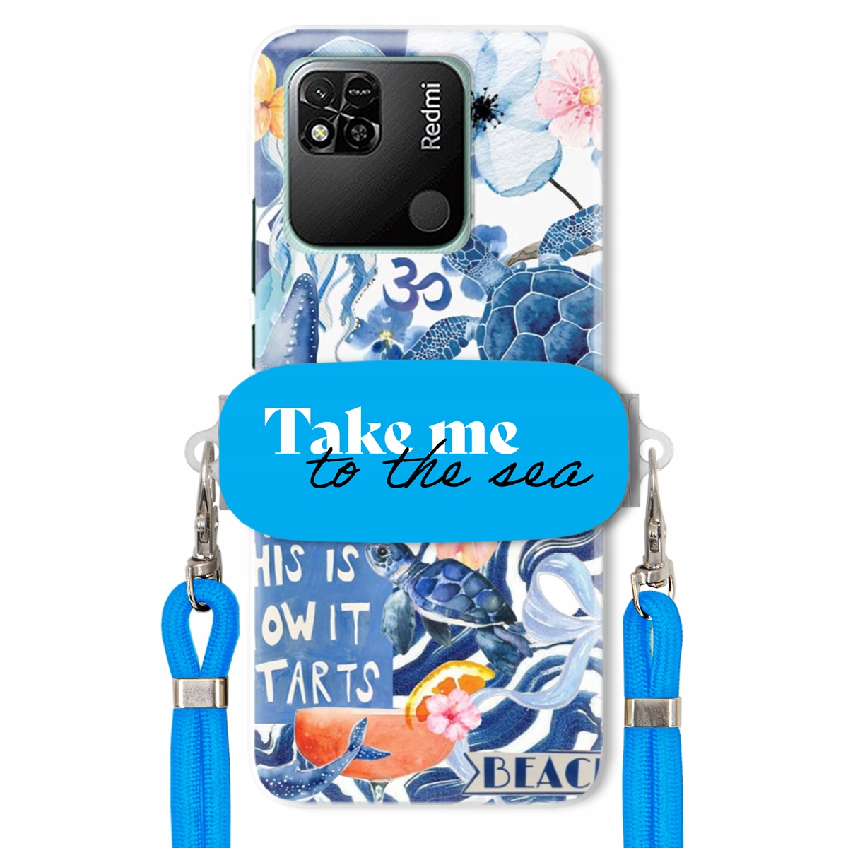 Puzdro pre Xiaomi Redmi 10A Crossbody Blue Držiak Take Me To The Sea