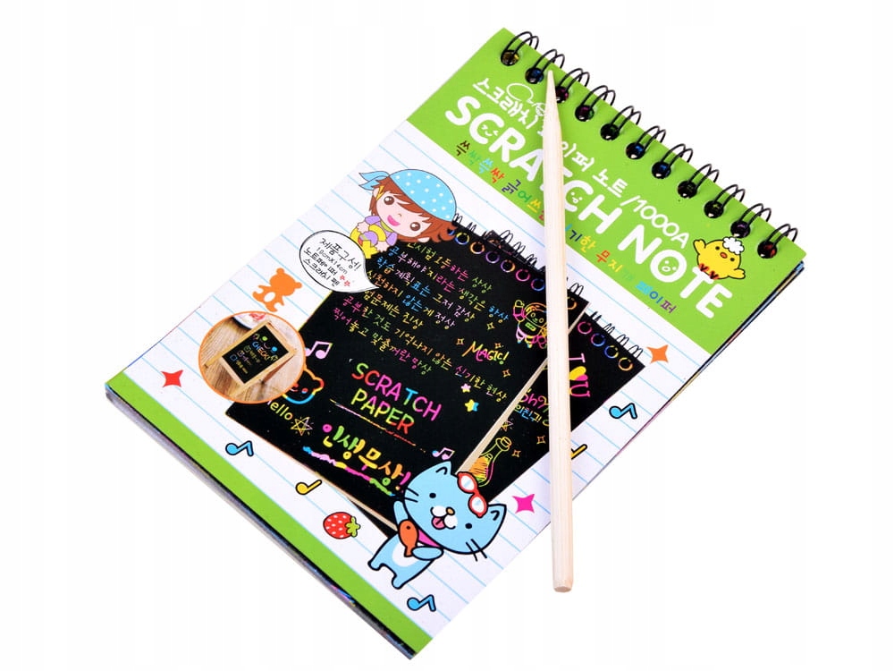 

tęczowy Notes zeszyt Zdrapywanka rysik
