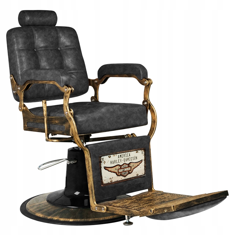 Gabbiano barberské křeslo Boss Hd Old Leather černé